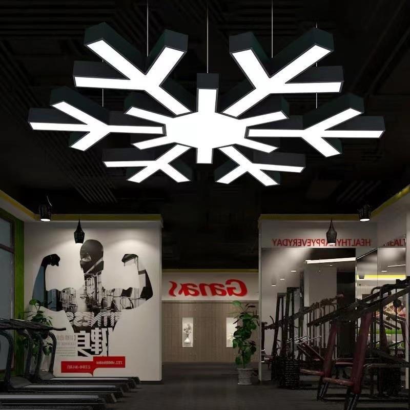 LED雪花装饰吊灯商场超市办公室健身房展厅网咖树叶拼接创意灯具