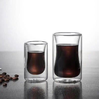 Double Wall Glass Beverage Mugs Durable Clear Borosilicate