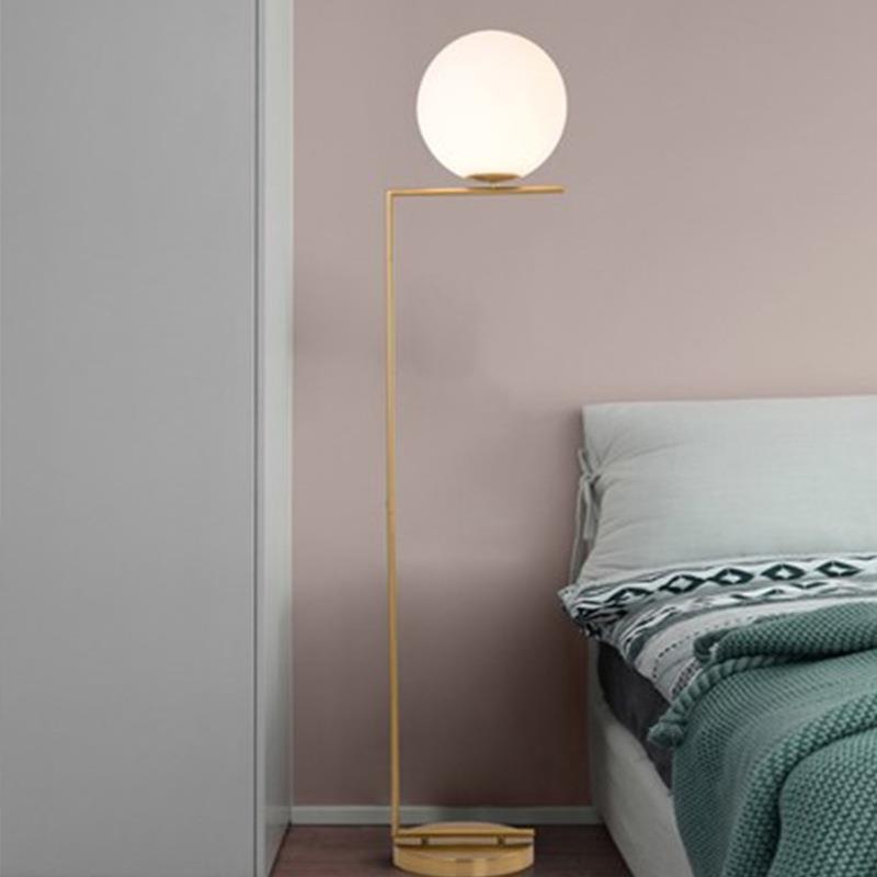 现代简约玻璃球立灯落地灯北欧卧室床头客厅沙发圆球LED落地灯