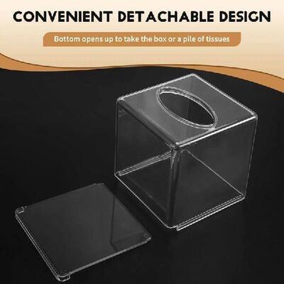 Clear Acrylic Tissue Box Holder With Cover Facial Tissue