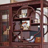 客厅隔间置物架现代轻奢高档实木屏风置物架红木间厅柜入户玄关柜