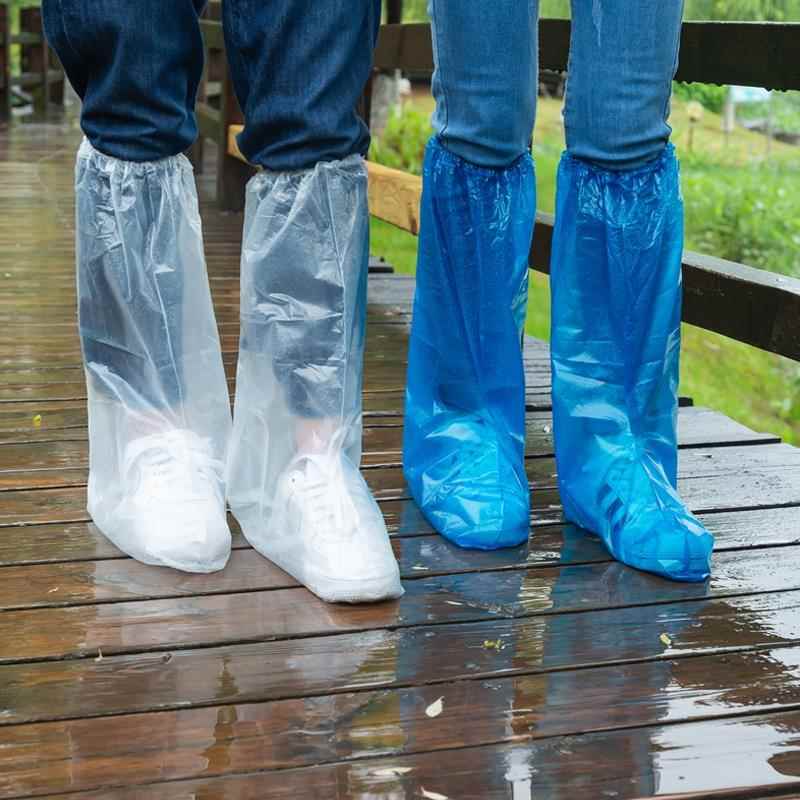 一次性鞋套室外防水雨靴套防滑加厚耐磨儿童雨鞋套中高筒塑料脚套