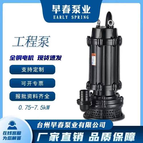 污水泵扬程50米高扬程提升泵工业泥浆工程泵380V三相抽水无堵塞