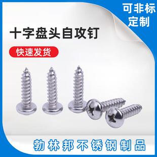 304不锈钢十字圆头自攻螺丝钉圆头盘头自攻螺钉尖尾