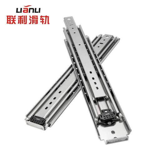 7轨6宽重型滑加装厚房车改带锁滑轨287601寸工业抽屉导轨承重道轨