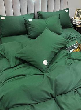 高档日式床单四套复简古床i品床笠ns风件北欧少女ab灰色被套三件