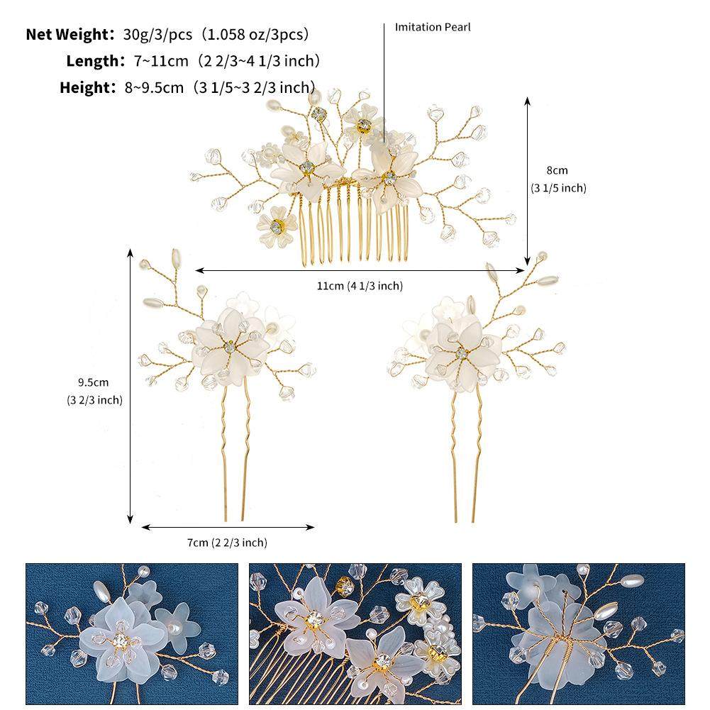 韩国婚纱写真盘发配饰珍珠发饰