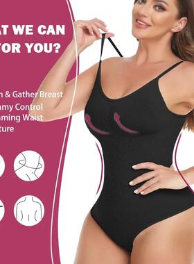 Low Back Bodysuit for Women Tummy Control Shapewear 塑身内衣