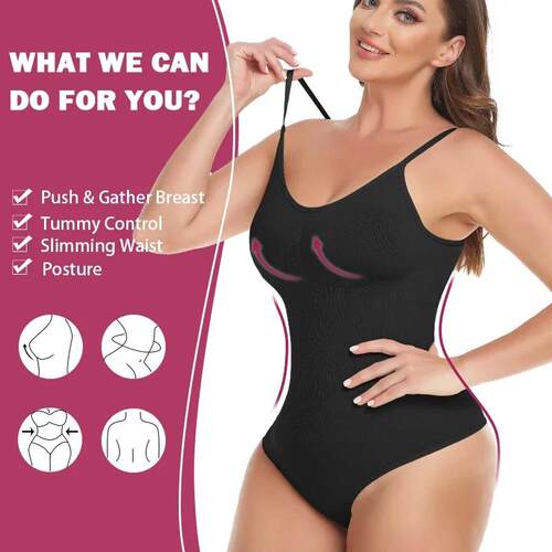 Low Back Bodysuit for Women Tummy Control Shapewear 塑身内衣