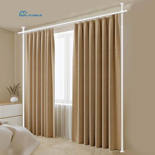 房间分隔窗帘杆垂直张力伸缩杆空间隔断卧室免打孔挡床隔断帘门帘