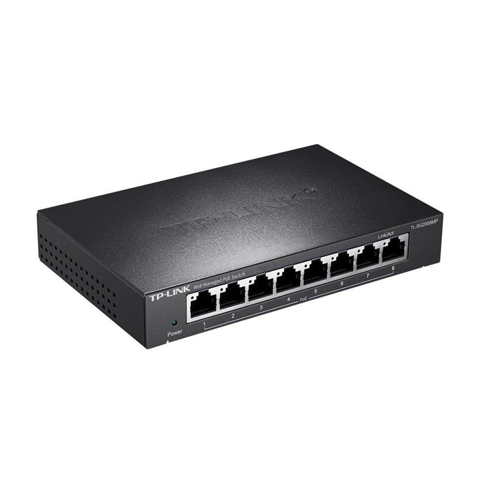 TP-LINK TL-SG2008MP 8口全千兆网管型PoE交换机以太网络供电器