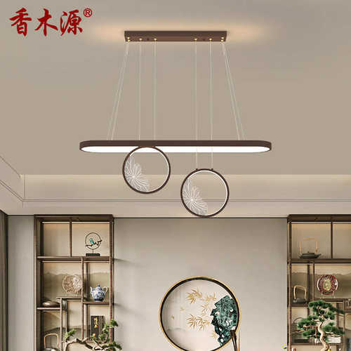 简约现代新中式餐厅吊灯中国风艺术装饰灯led长条餐吊吧台灯3158