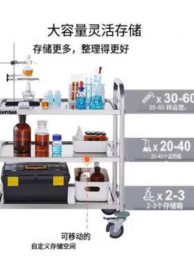 恒丽宝家四层手推车加厚201不锈钢餐车餐车火锅店送餐移动手推车