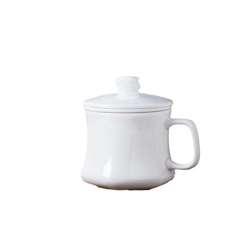 玉兔陶瓷杯三件套茶水分离泡茶杯家用办公室个人专用大容量400ml