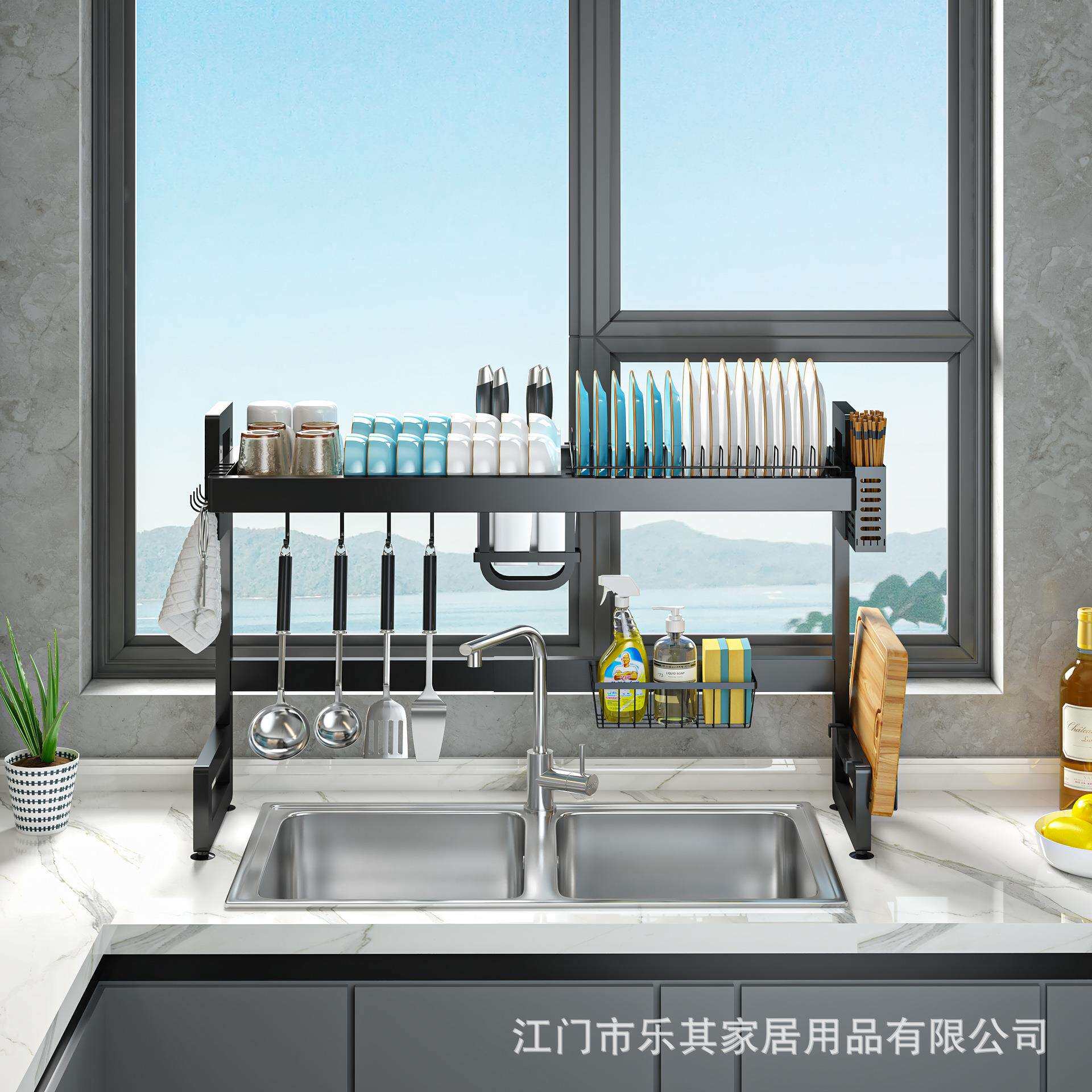 厨房水槽沥水架台面碗盘收纳多功能洗放碗碟水池碗架水池上置物架