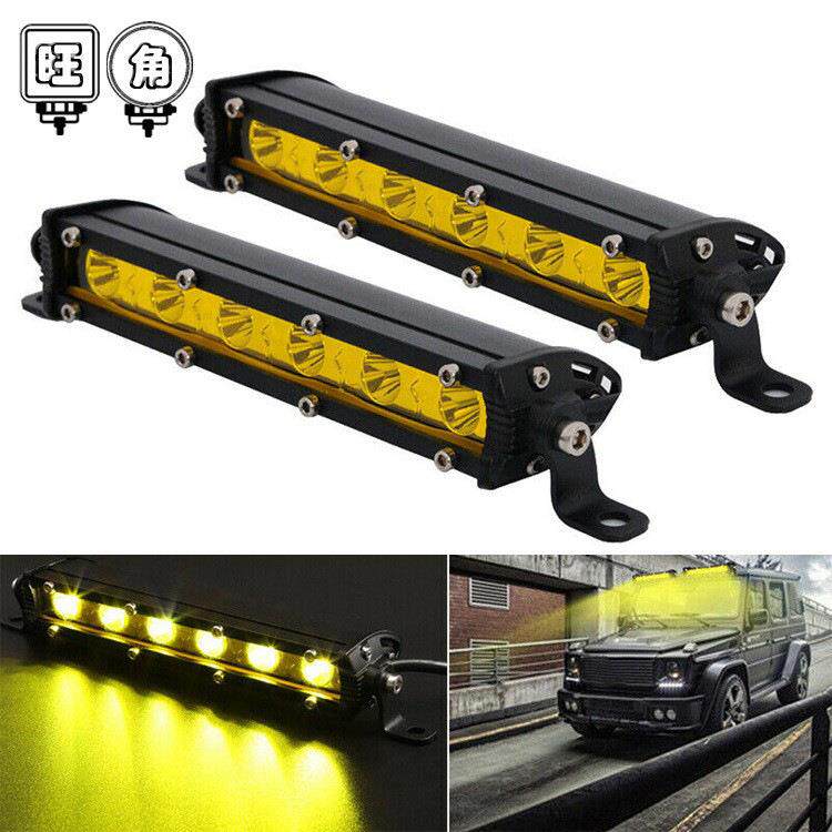 超薄单排长条灯7inch6LED18W汽车LED工作灯 越野车灯改装检修射灯