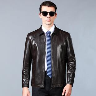 士舒适商务皮上衣中年闲户外保 U皮衣新款 老品牌正品 高男休端2152
