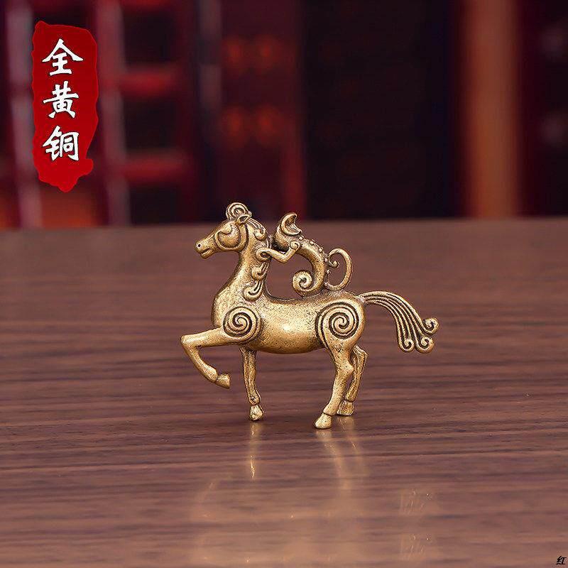 黄铜招财马上封侯马上发财创意铜雕工艺品茶宠摆饰文玩办公桌摆件