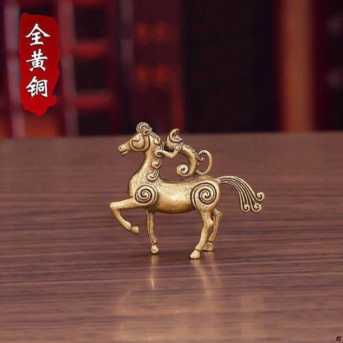 黄铜招财马上封侯马上发财创意铜雕工艺品茶宠摆饰文玩办公桌摆件