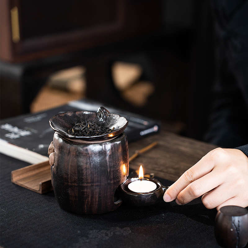 家用粗陶焙茶炉陶瓷蜡烛炉烤茶器茶叶增香提香器功夫茶具烤茶碟子