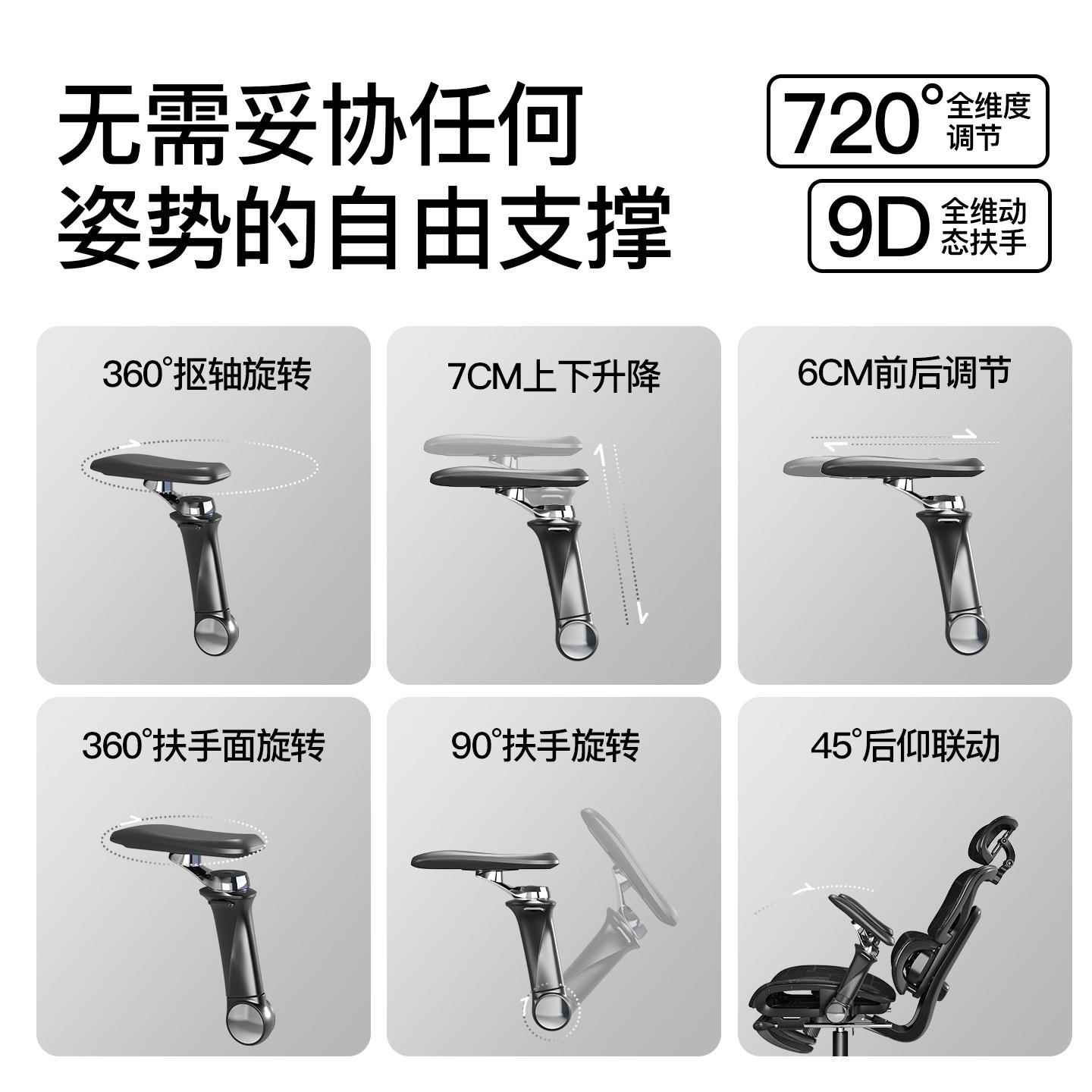 人体学椅按护A350腰加热电脑椅家用舒适久坐办竞摩公椅支撑工坐姿