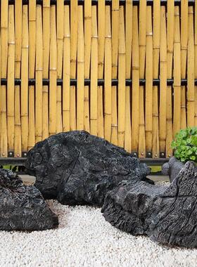 室外模拟假石造景英德石玻璃钢蓝龙石雕落地摆件角窗装饰