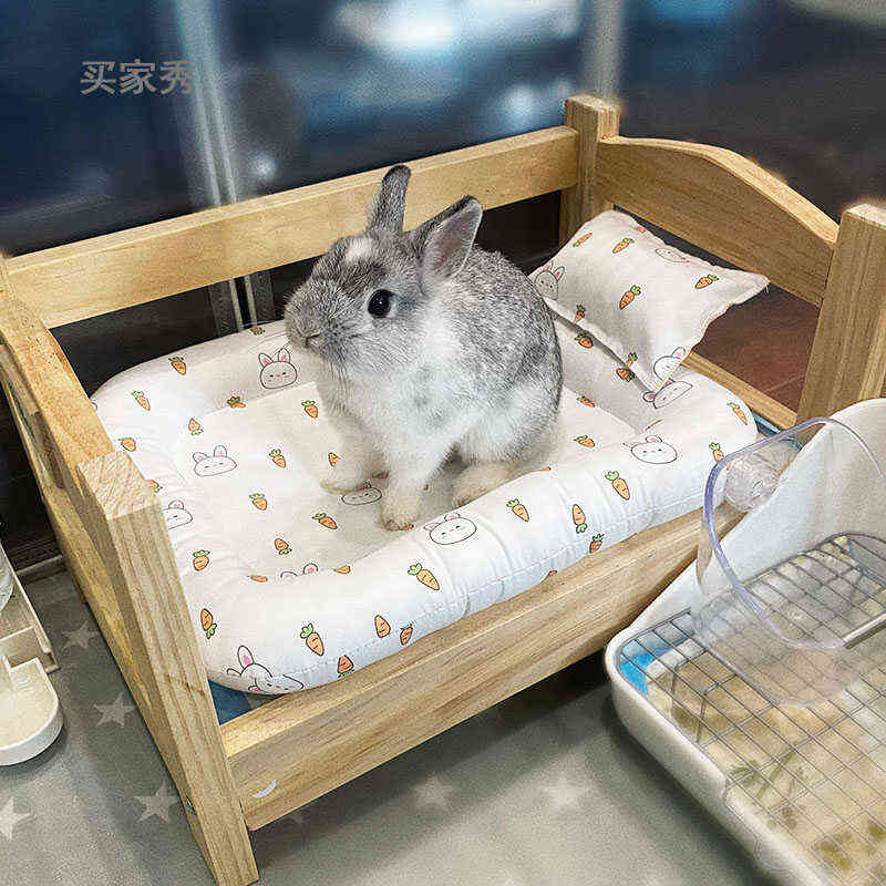 兔子趴趴垫夏季防泼水垫子小方垫兔兔冰垫夏天防水垫子侏儒兔垫子
