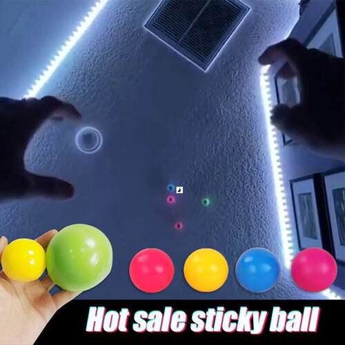 Stress Relief Sucker Sticky Wall Ball Fidget Toy Kids Gift0