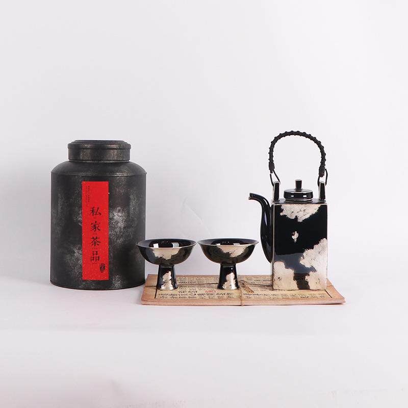 新中式样板间茶室茶柜茶空间茶店禅意摆件茶壶茶具摆设软装饰品