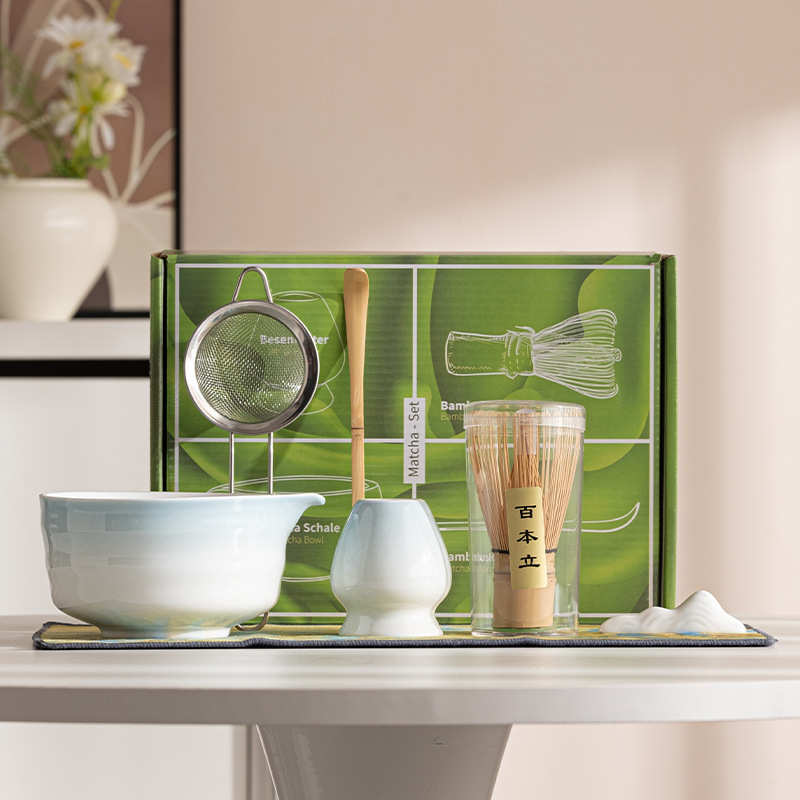 ins风抹茶碗抹茶茶具套装竹筅茶道打抹搅拌抹茶刷百本立套装