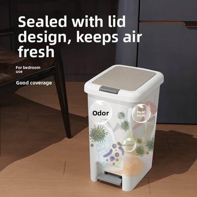 Rubbish Can Kitchen Toilet Trash with Press Lid Garbage Bin