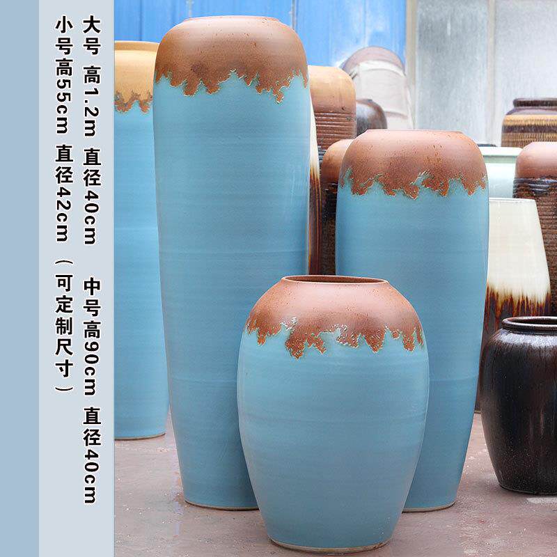 景德镇陶瓷颜色釉窑变插花瓶落地大花瓶欧式复古客厅酒店别墅摆件
