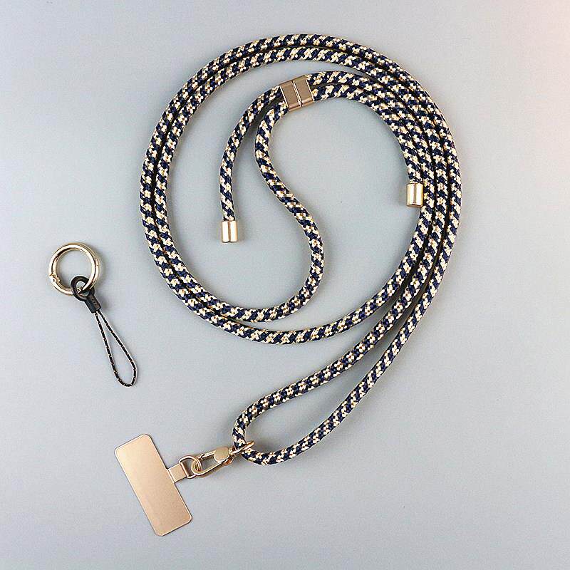 户外斜挎手机挂绳女高端金属垫片手机绳可调节挂脖绳手机挂链男款