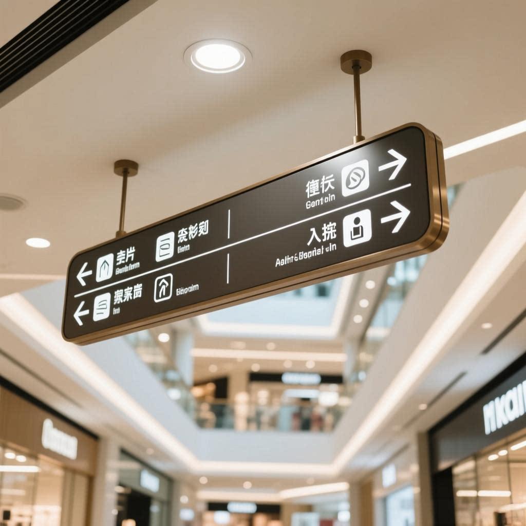 指示牌悬挂医院超市地下车库指向牌镂空发光双面灯箱商场吊牌灯箱