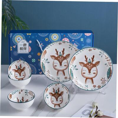 Christmas gift bowl, plate, chopsticks set, tableware box
