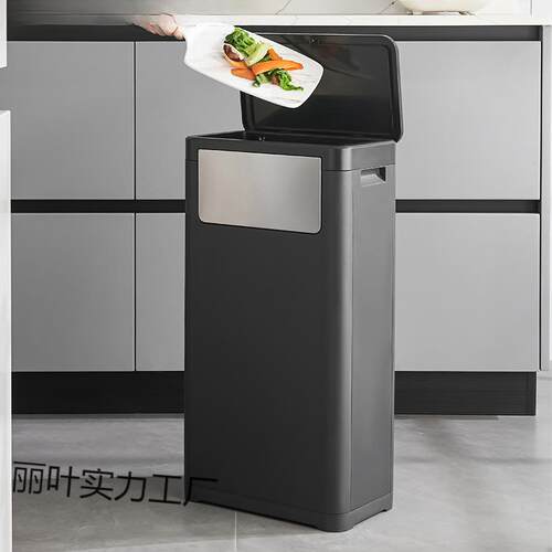 双开盖垃圾桶大容量公共场所塑料卫生桶大号户外厨房两用垃圾收纳