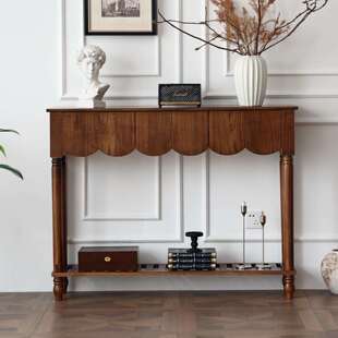 美式 复古实木餐边柜茶水柜入户玄关台简约靠墙桌子门厅条案玄关B&