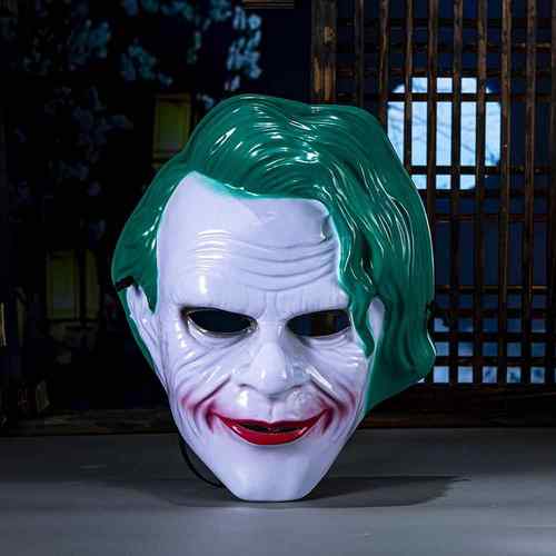 COS万圣节绿发小丑黑暗夜崛起装扮舞会精品恐怖面具万圣节面具
