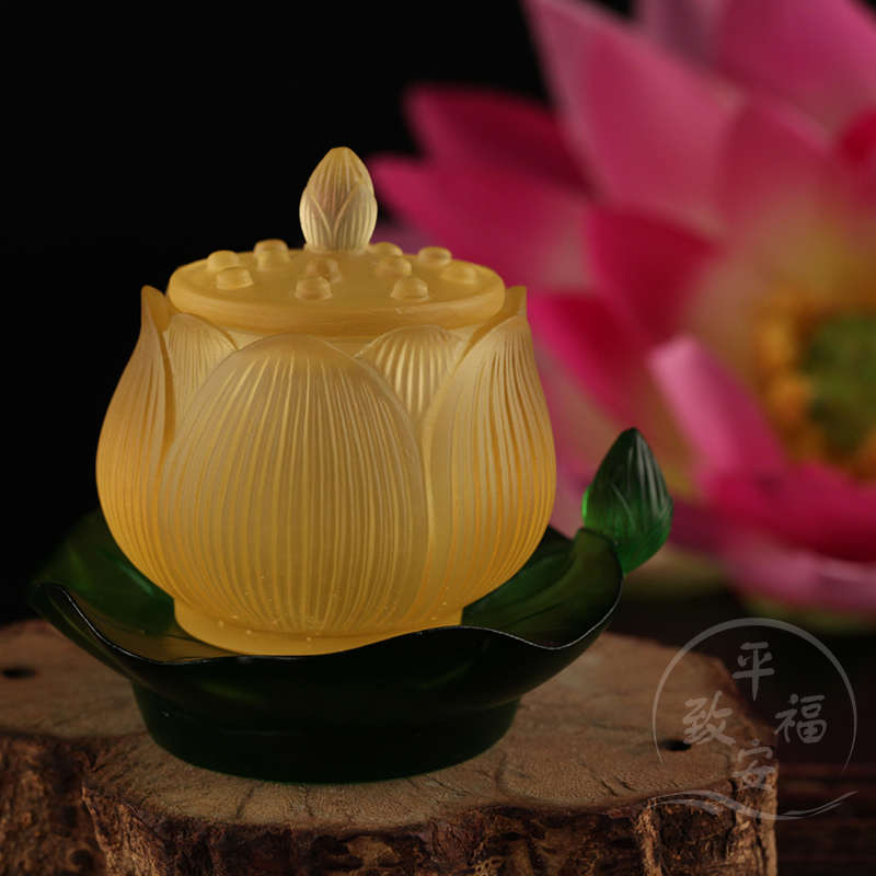 水杯净水杯供佛七宝琉璃供杯莲花荷叶供水杯大悲水贡杯