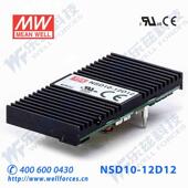 9.8 10W 36V输入 ±12V DC变换电源 NSD10 稳压双路明纬DC 12D12