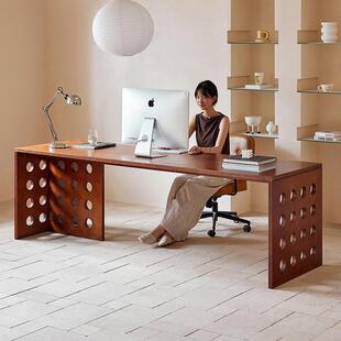 中桌古风实木桌洞洞工作台现代家用电MTA007 办公桌 1脑高书端新款