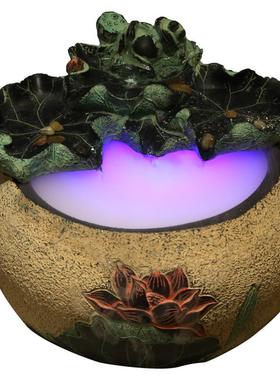 正品创意面流水摆件桌客厅风水轮加开湿器鱼缸礼家居招财流水喷泉