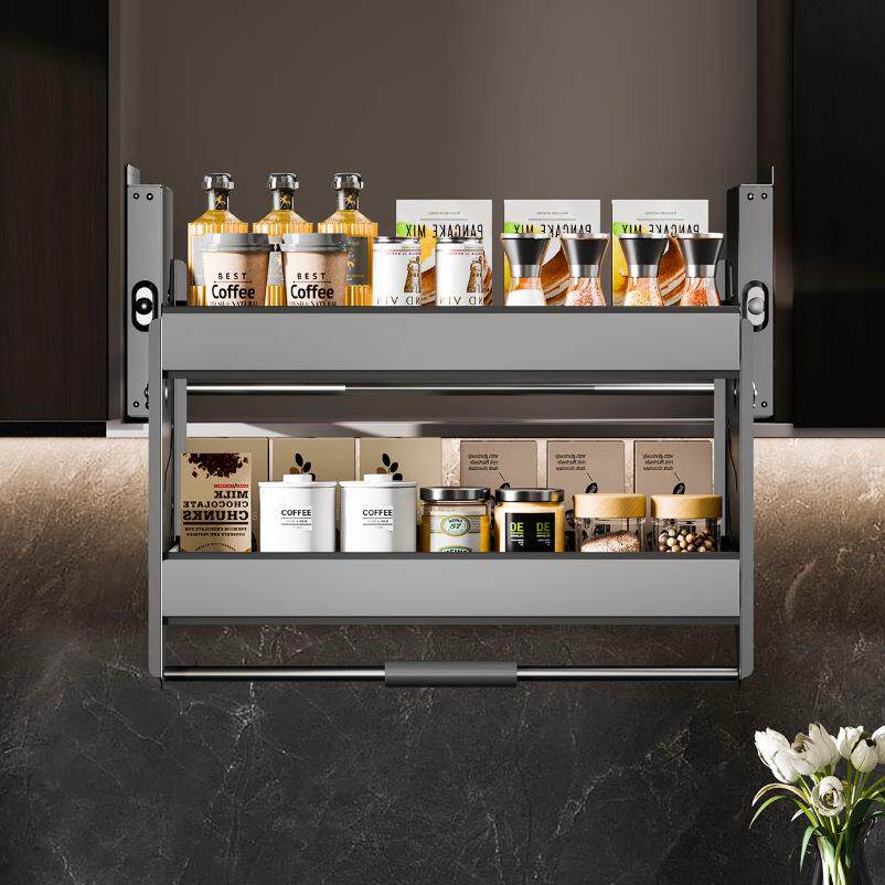 【大牌平替】意铂尼厨房吊柜升降拉篮橱柜缓冲双开门下拉式收纳得