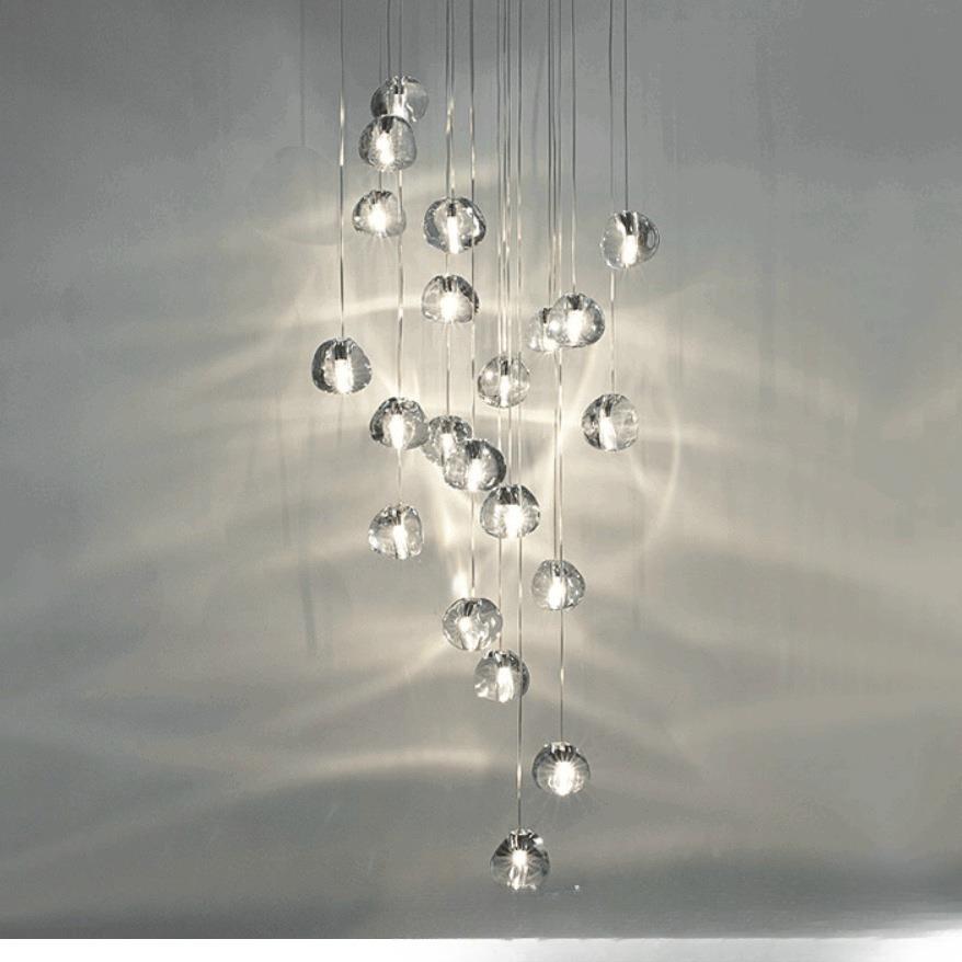 美式LED流星雨楼梯水晶吊灯复式楼餐厅客厅创意樱桃水晶多头吊灯