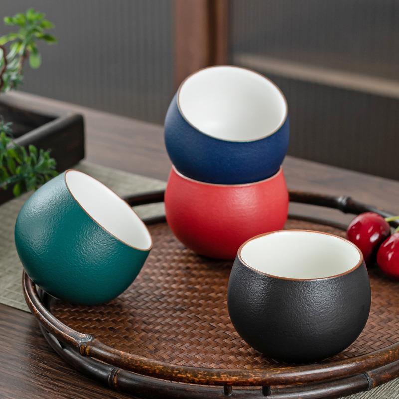 黑陶罗汉杯陶瓷茶杯功夫茶具大号个人杯单杯简约主人杯品茗杯