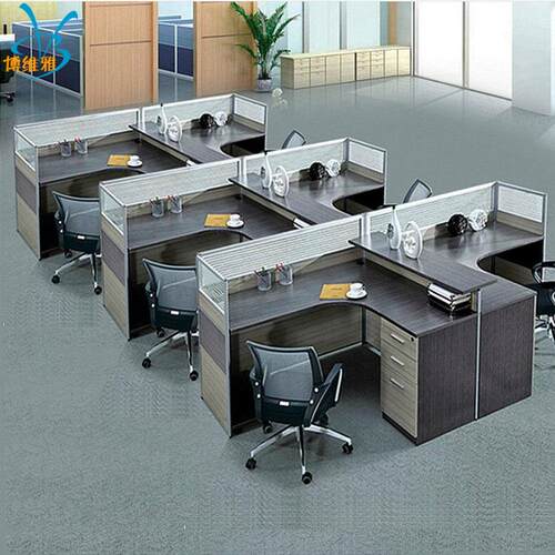 职员屏风工位拐弯桌L型桌子办公T字型多人位屏风办公桌办公位卡位