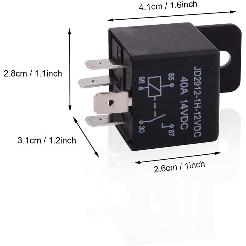 汽车继电器继电器 多用途40a12v装jd2912继电器十只 继电器四脚