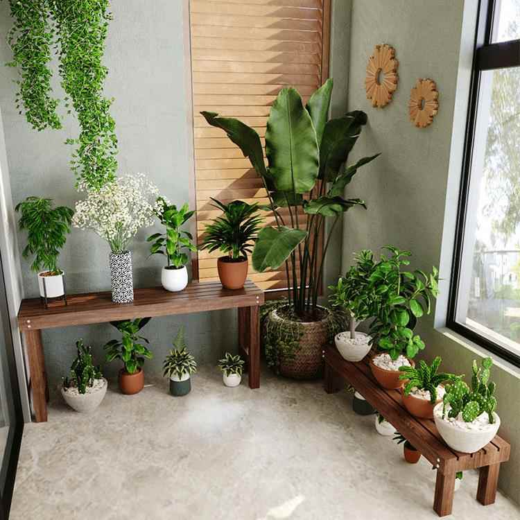 防腐木花架实木质多层阶梯阳台落地式户外庭院室外多肉木头花架子