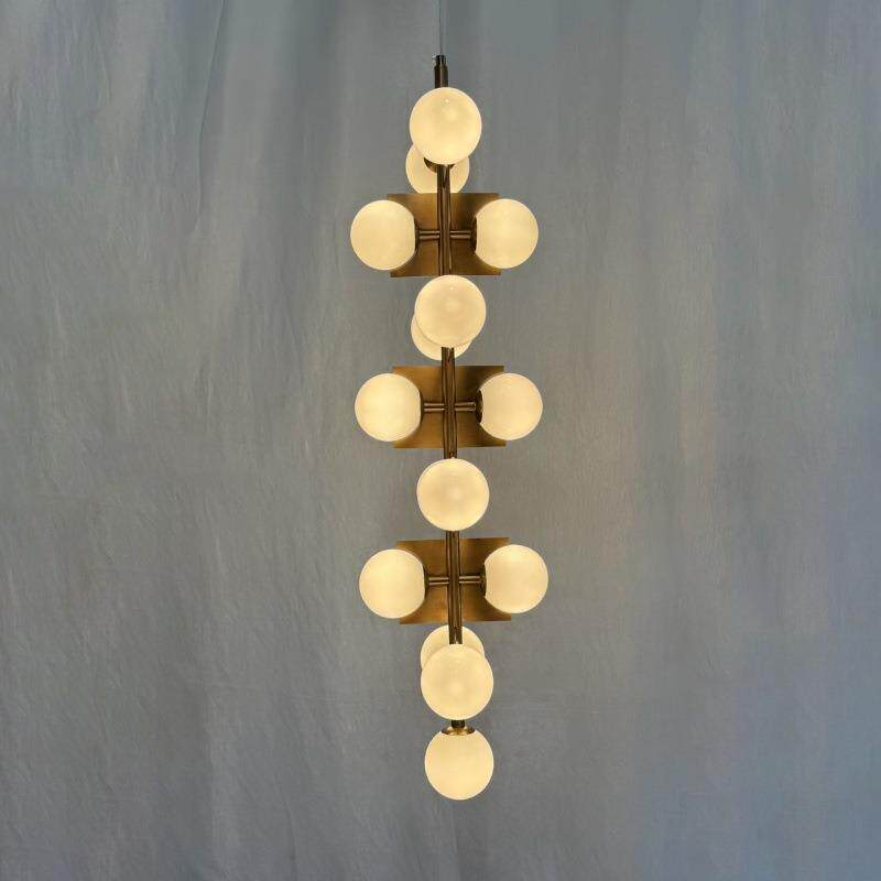 全铜魔豆吊灯吧台灯具现代创意餐厅个性卧室床头长条玻璃楼梯灯具