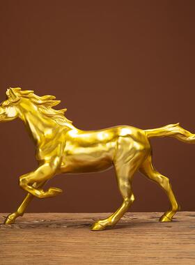 铜马摆件纯黄铜千里马到成功工艺品生肖马客厅办公室装饰品